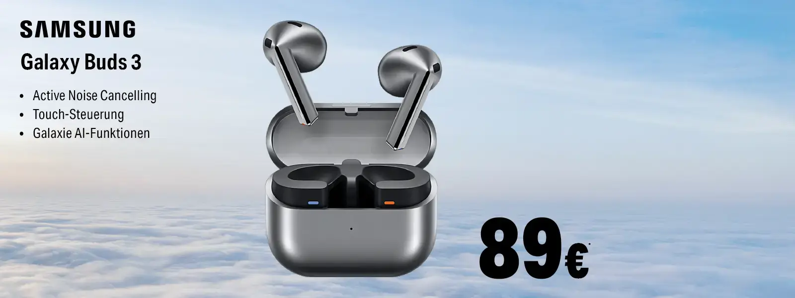 Samsung Galaxy Buds 3 In-Ear-Kopfhörer mit Ladecase, ANC und Touch-Steuerung